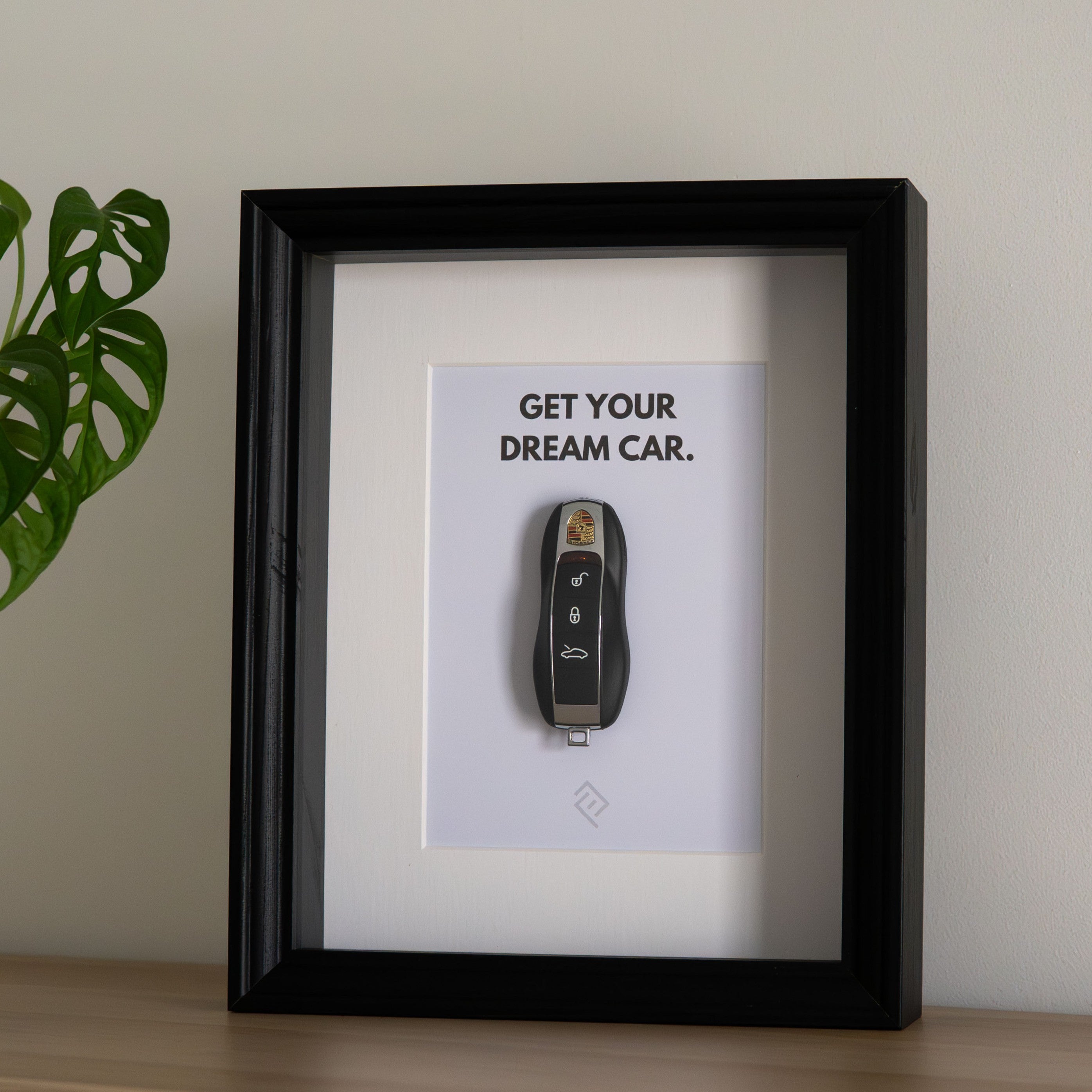 Clé de Porsche 911 Encadrée - Phrase de motivation personnalisable
