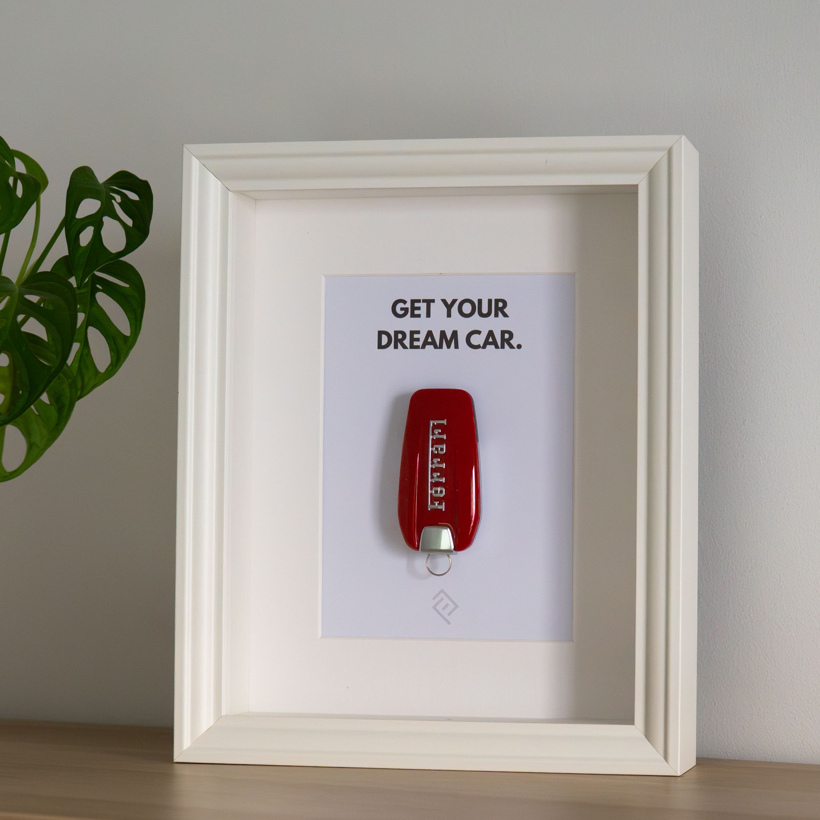 Clé de Ferrari Encadrée - Phrase de motivation personnalisable