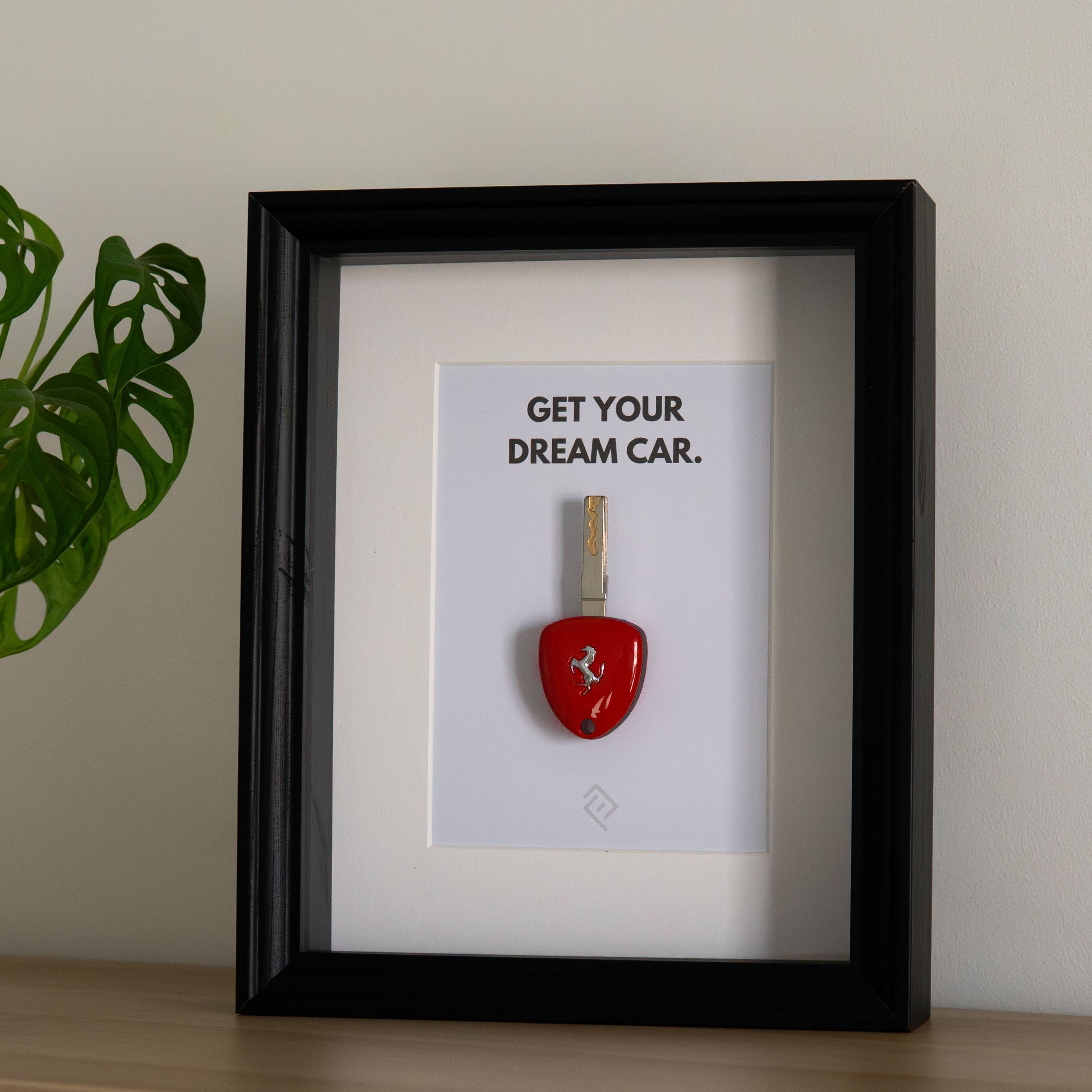 Clé de Ferrari Spider Encadrée - Phrase de motivation personnalisable