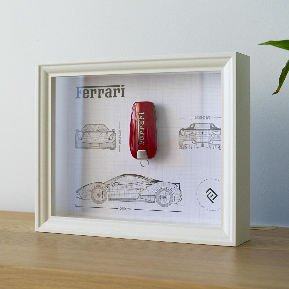 Framed Ferrari Key - Blueprint with NFC