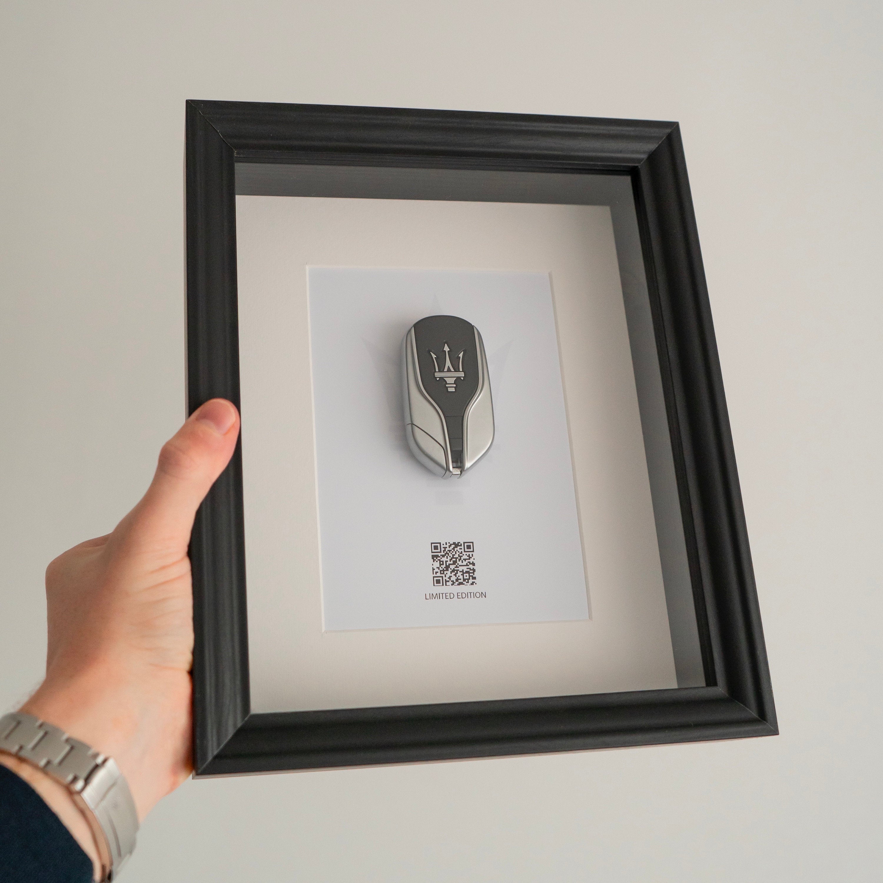 Framed Maserati Key - QR Code