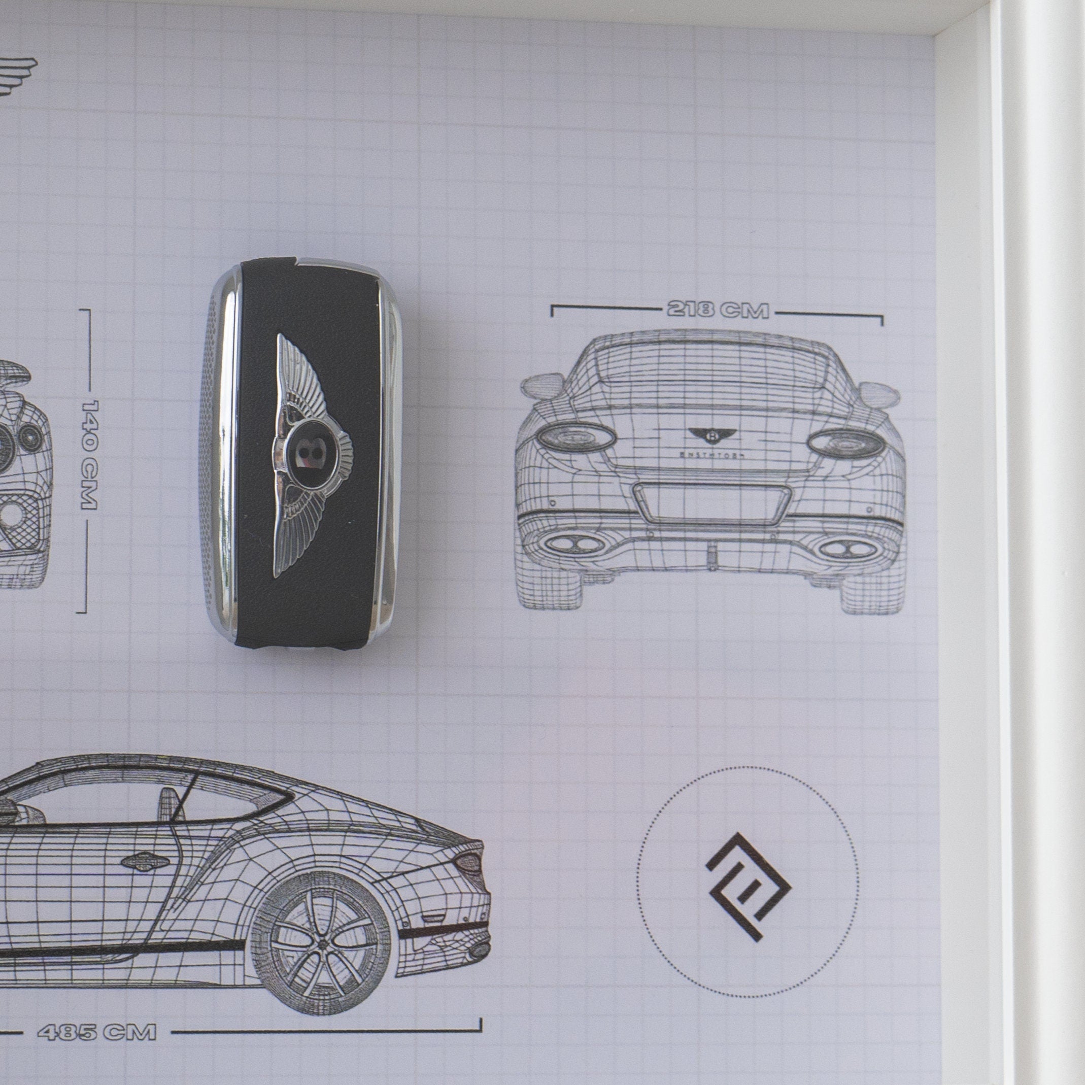 Bentley Continental Framed Key - Blueprint with NFC