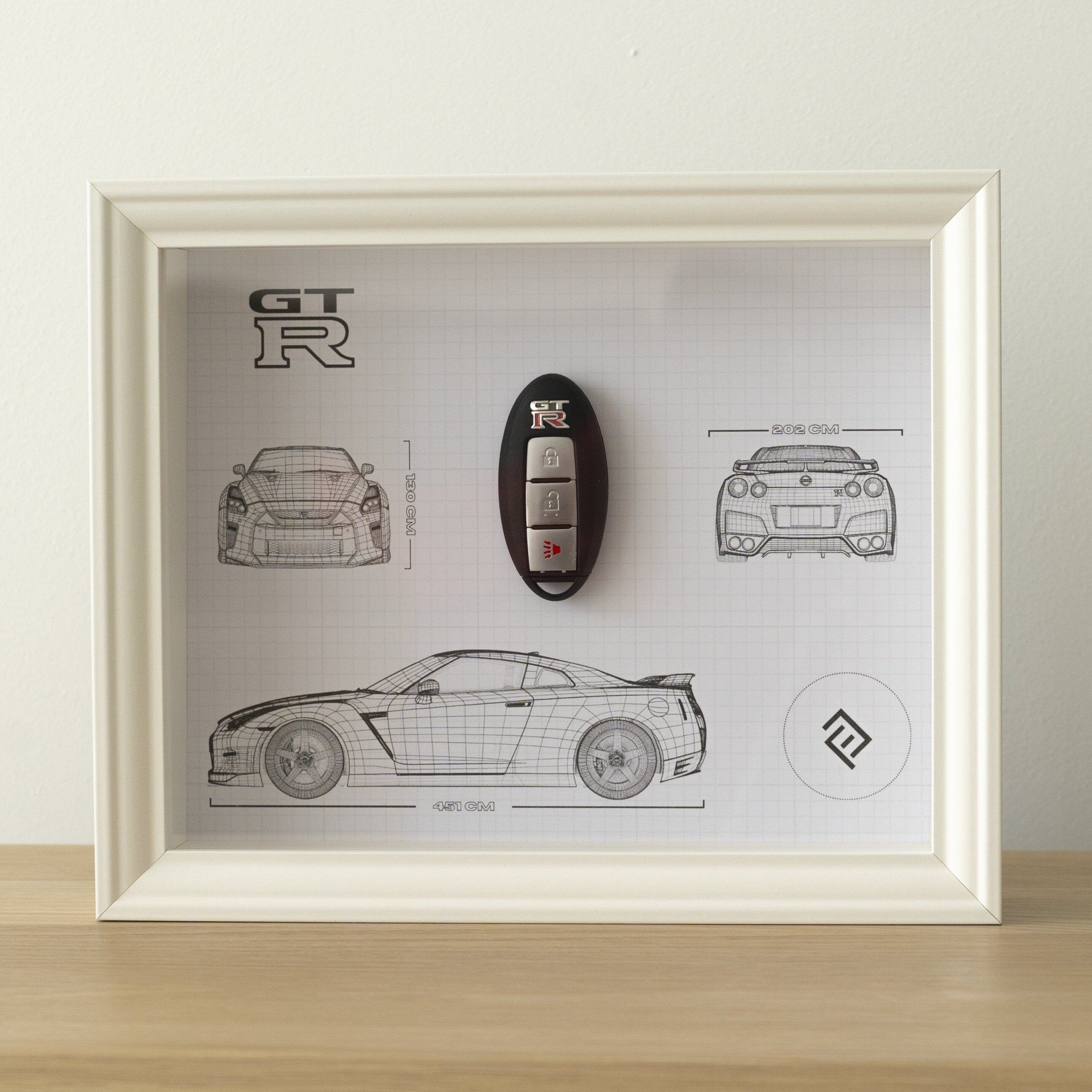 Nissan GTR Key Framed - Blueprint with NFC