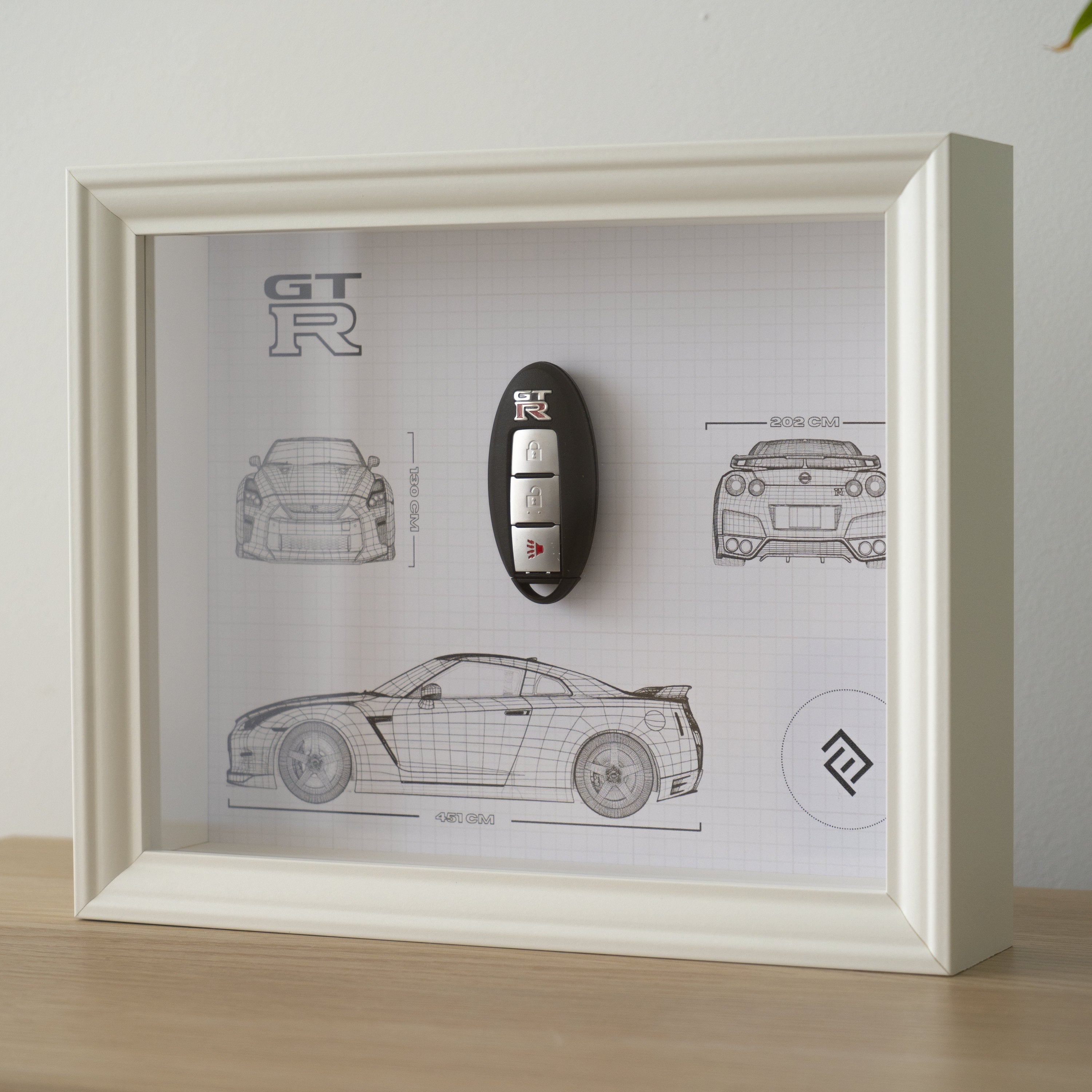 Nissan GTR Key Framed - Blueprint with NFC