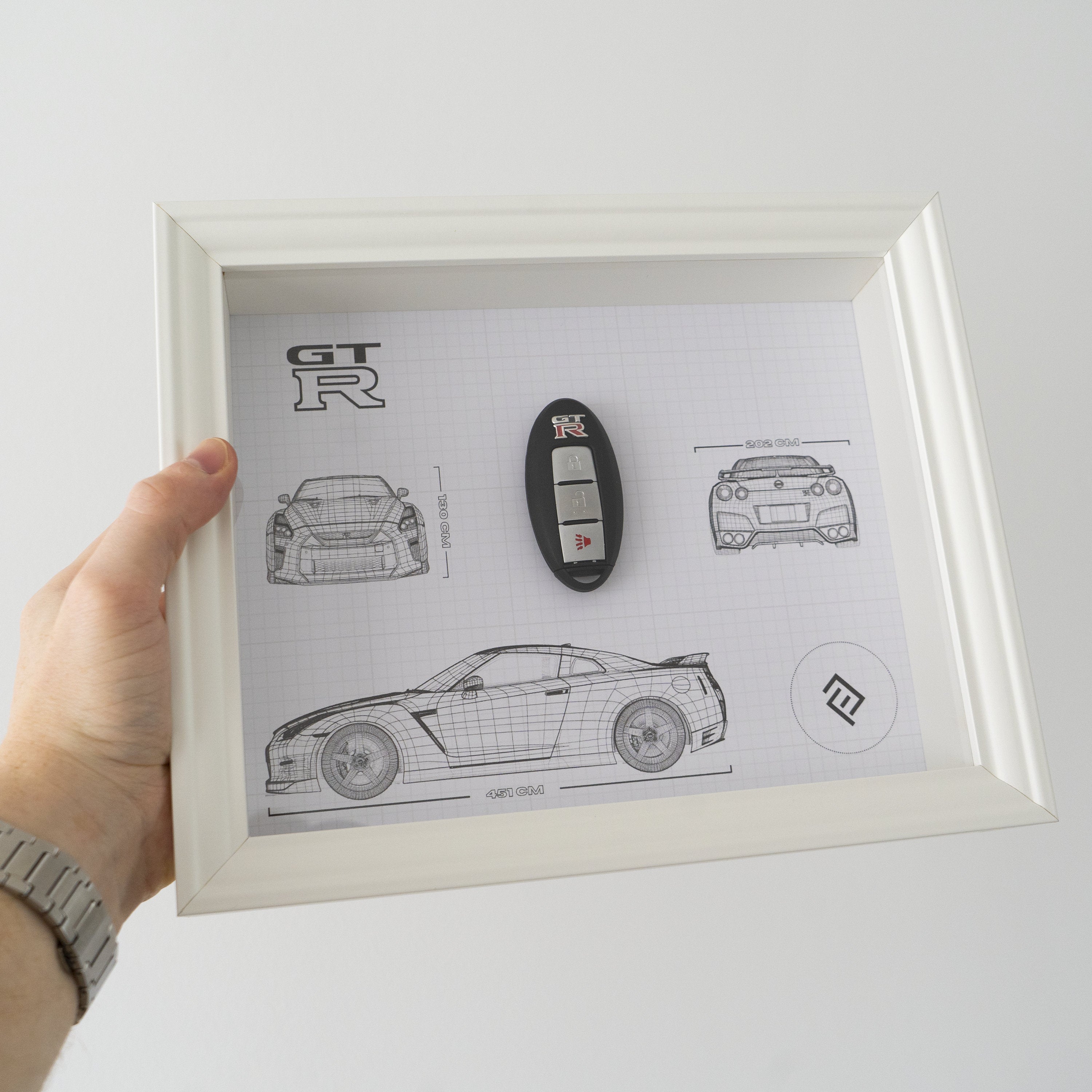 Nissan GTR Key Framed - Blueprint with NFC