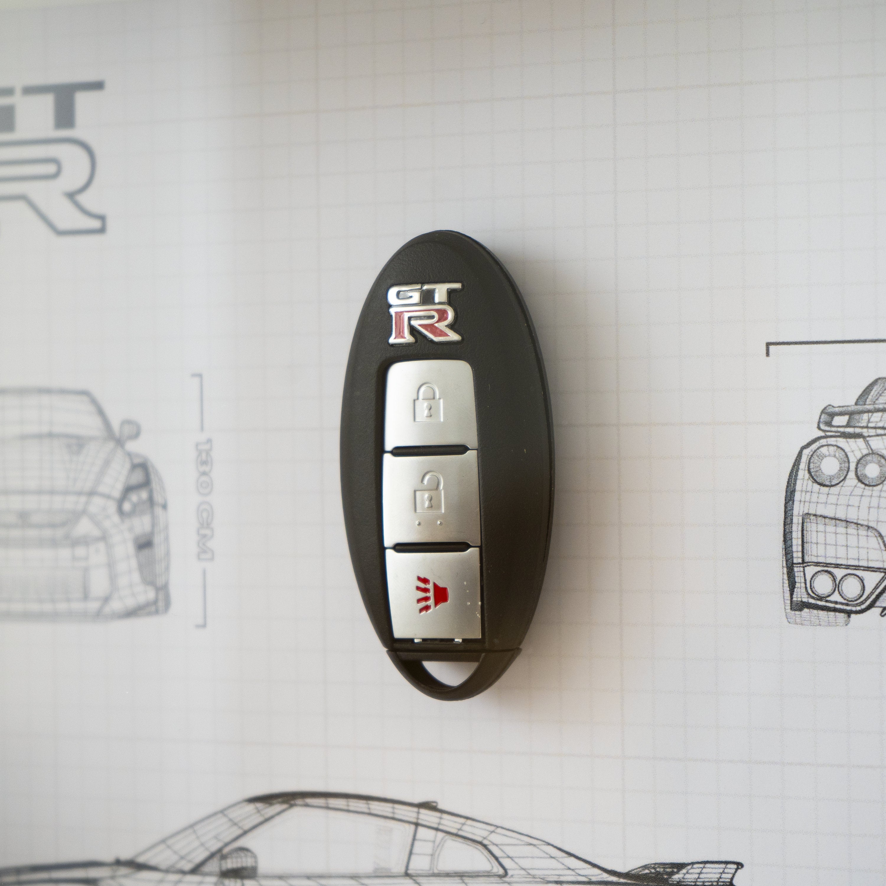Nissan GTR Key Framed - Blueprint with NFC