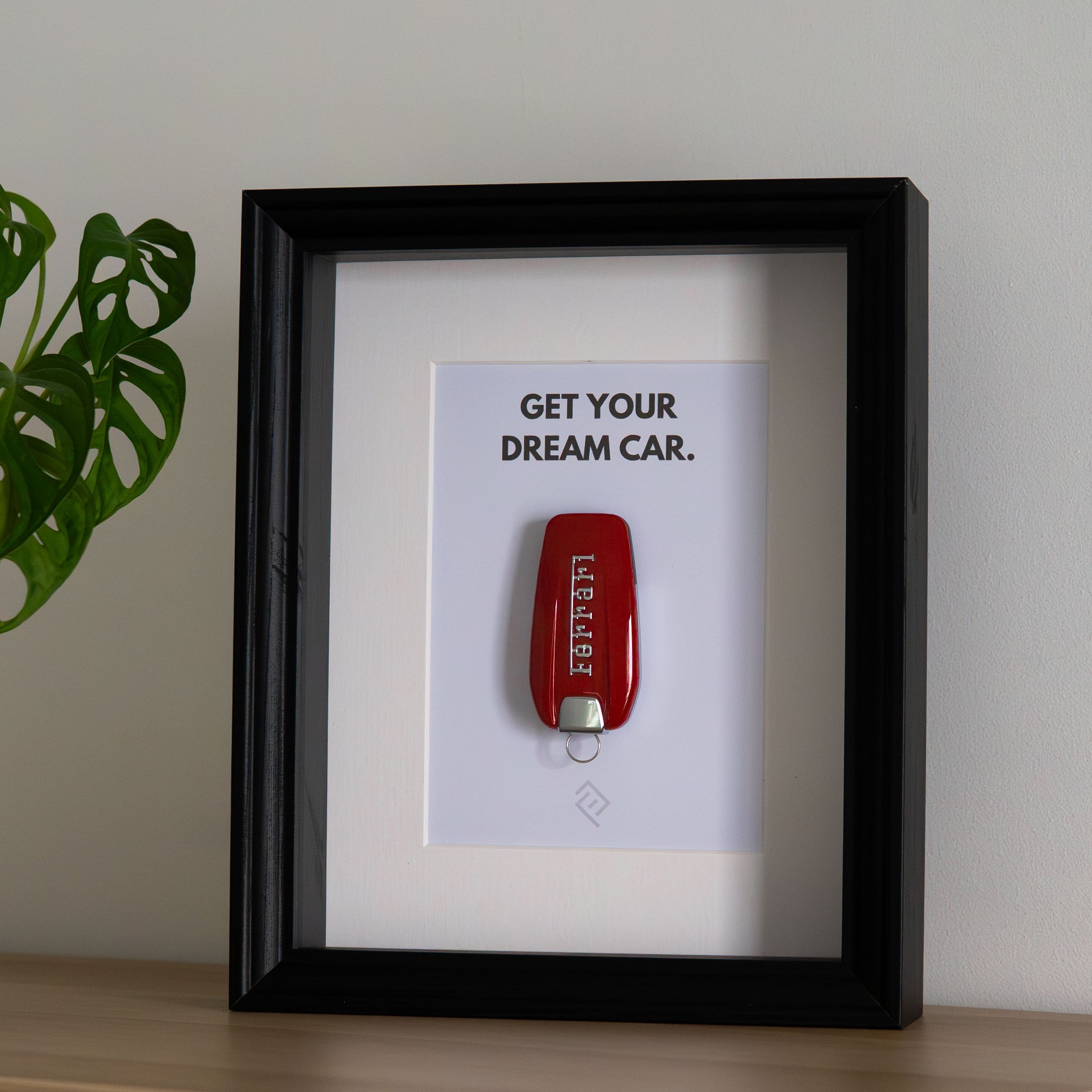 Clé de Ferrari Encadrée - Phrase de motivation personnalisable