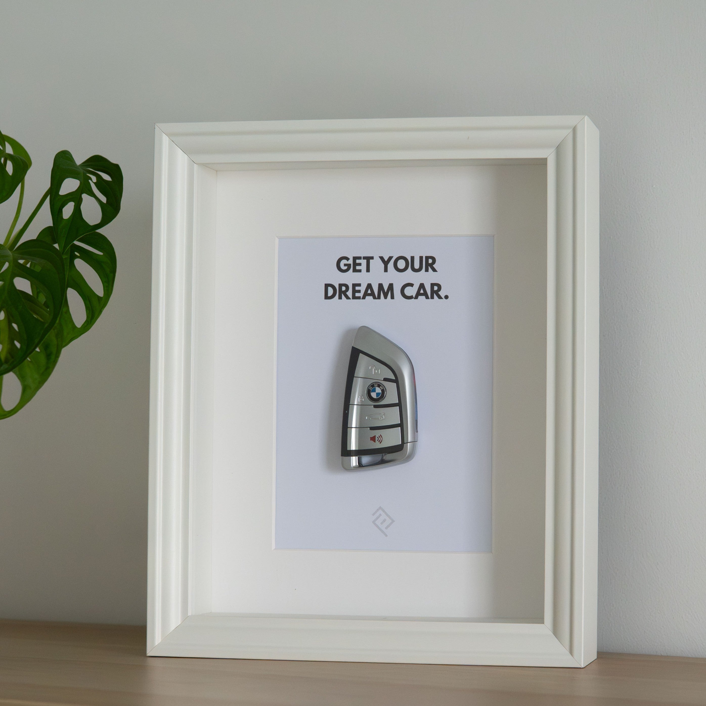 Clé de BMW Encadrée - Phrase de motivation personnalisable