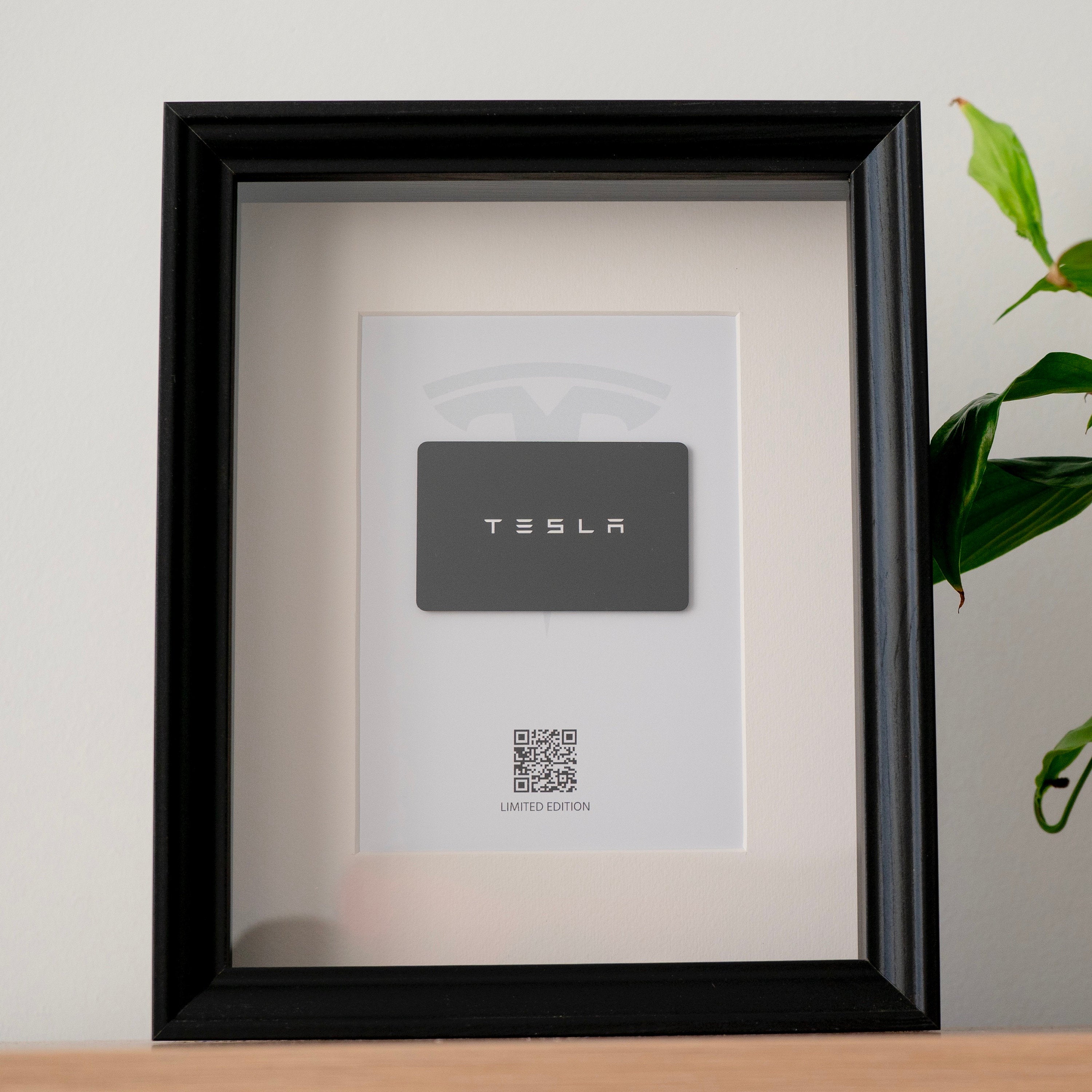 Framed Tesla Key - QR Code Certificate of Authenticity