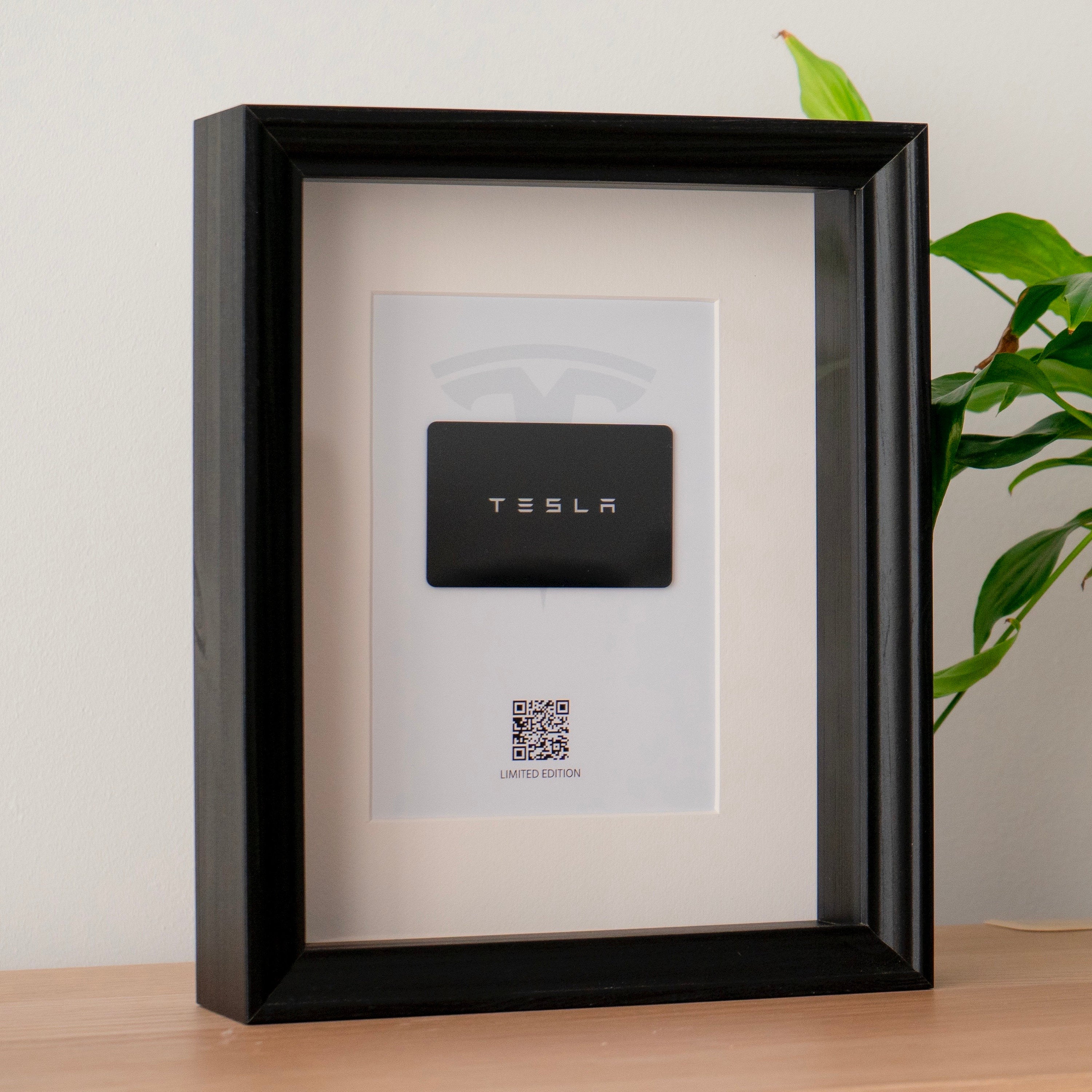 Framed Tesla Key - QR Code Certificate of Authenticity