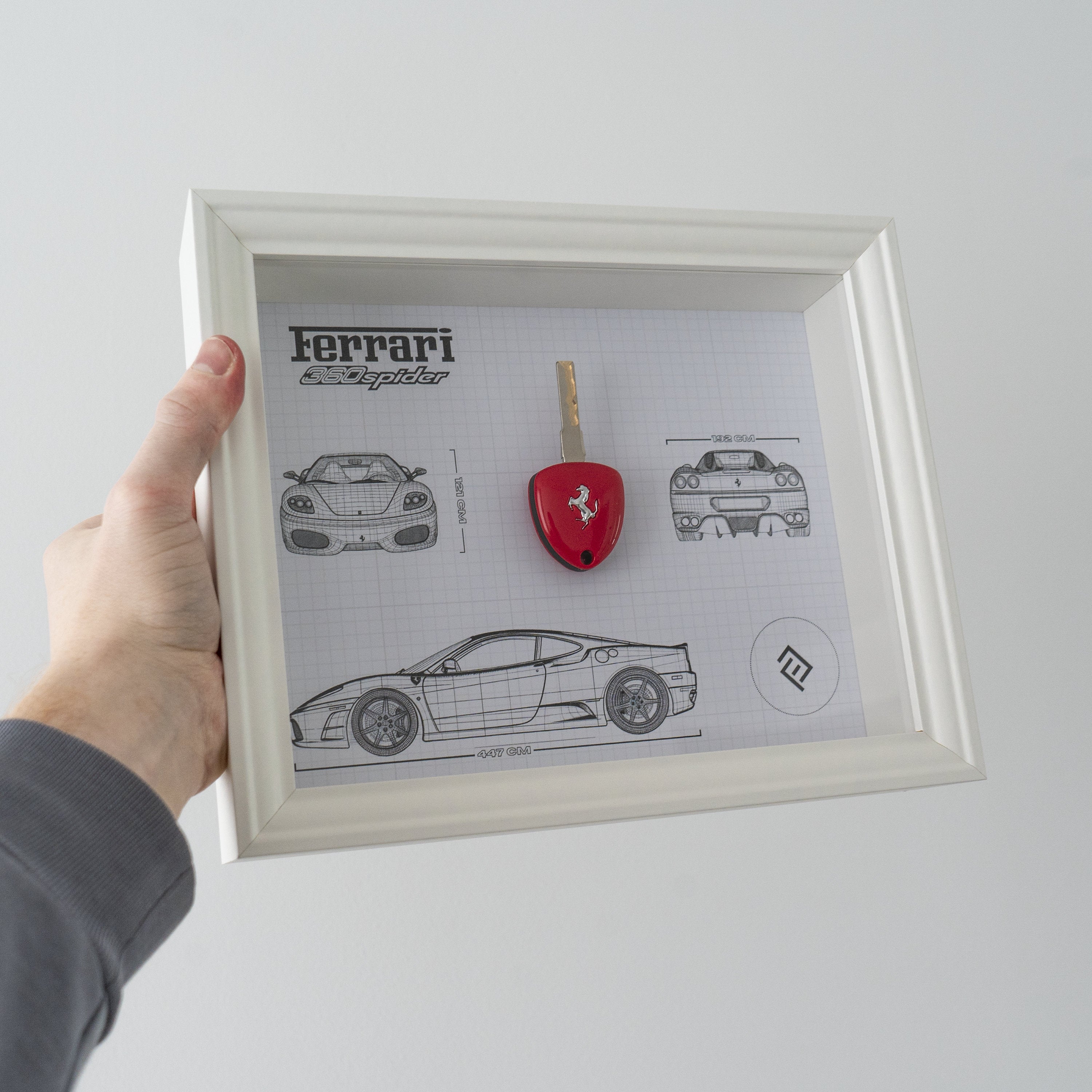 Ferrari 360 key decoration framed - Blueprint with NFC