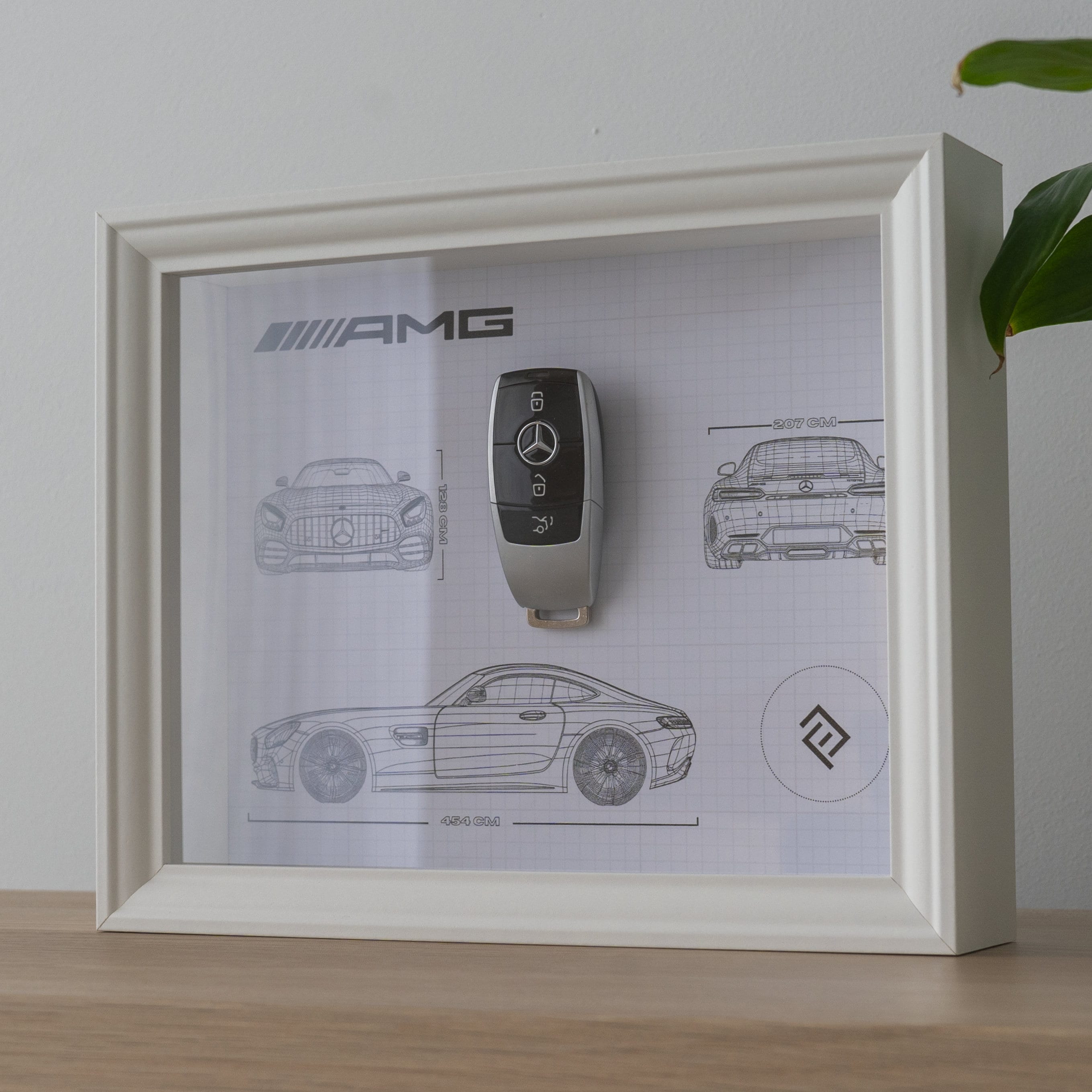 Genuine Framed Mercedes AMG Key - Blueprint with NFC