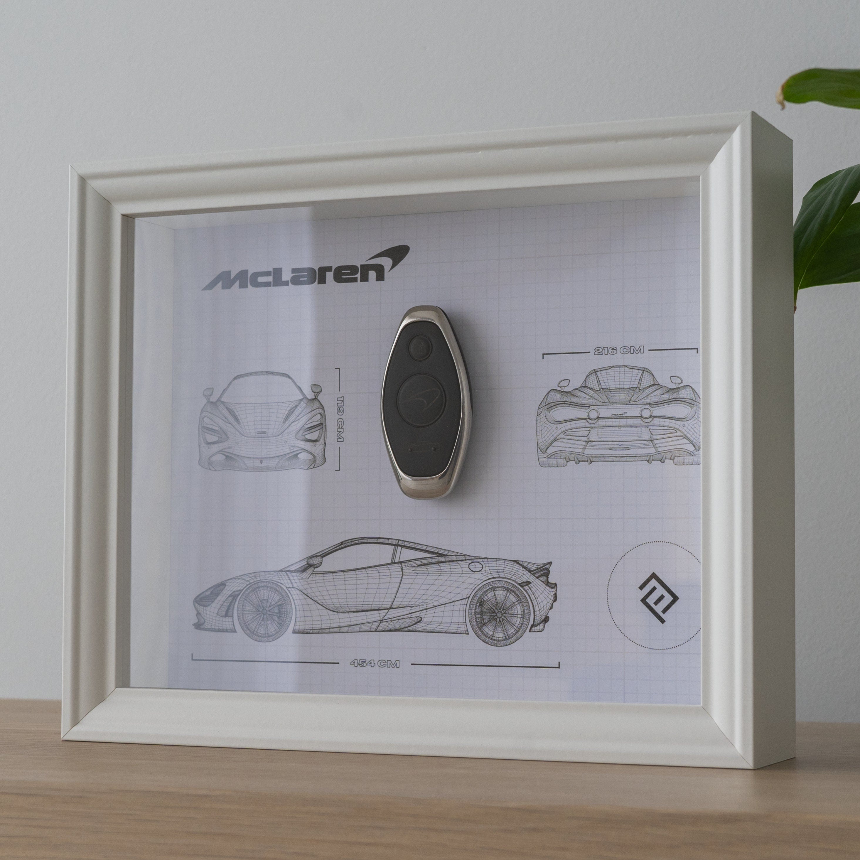 Décoration Clé de Mclaren 720s - Blueprint avec NFC