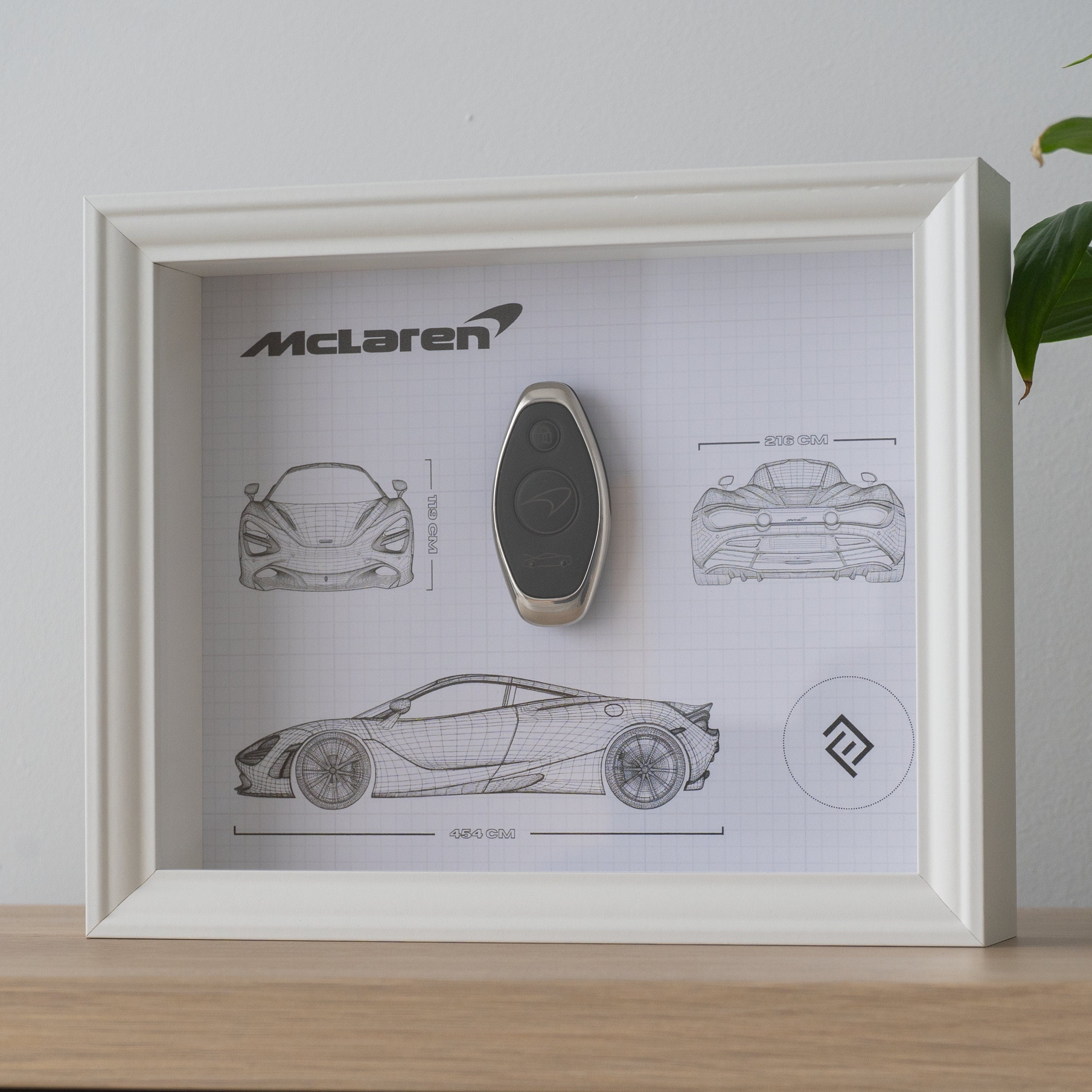 Décoration Clé de Mclaren 720s - Blueprint avec NFC