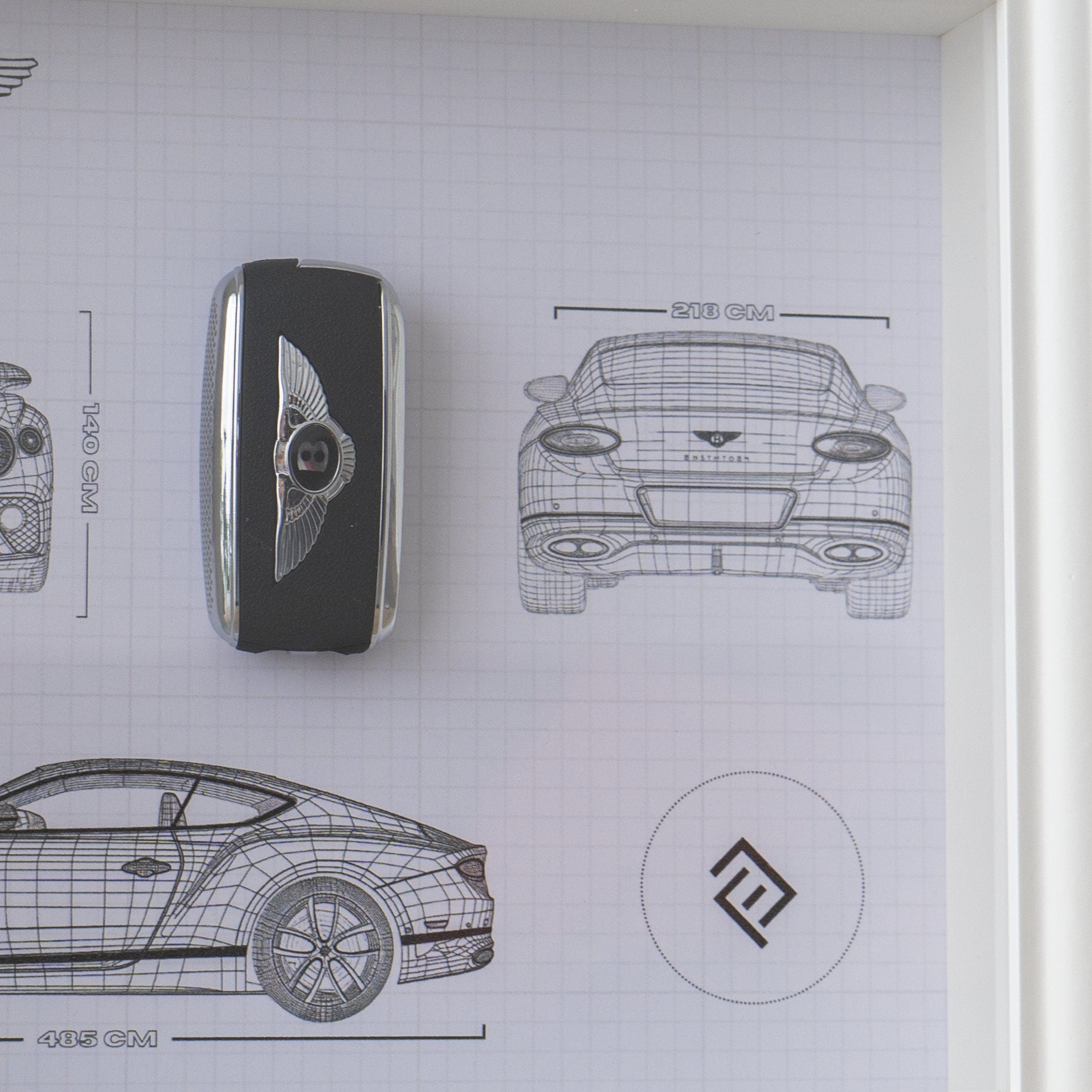 Bentley Continal Framed Key Decoration - Blueprint with NFC