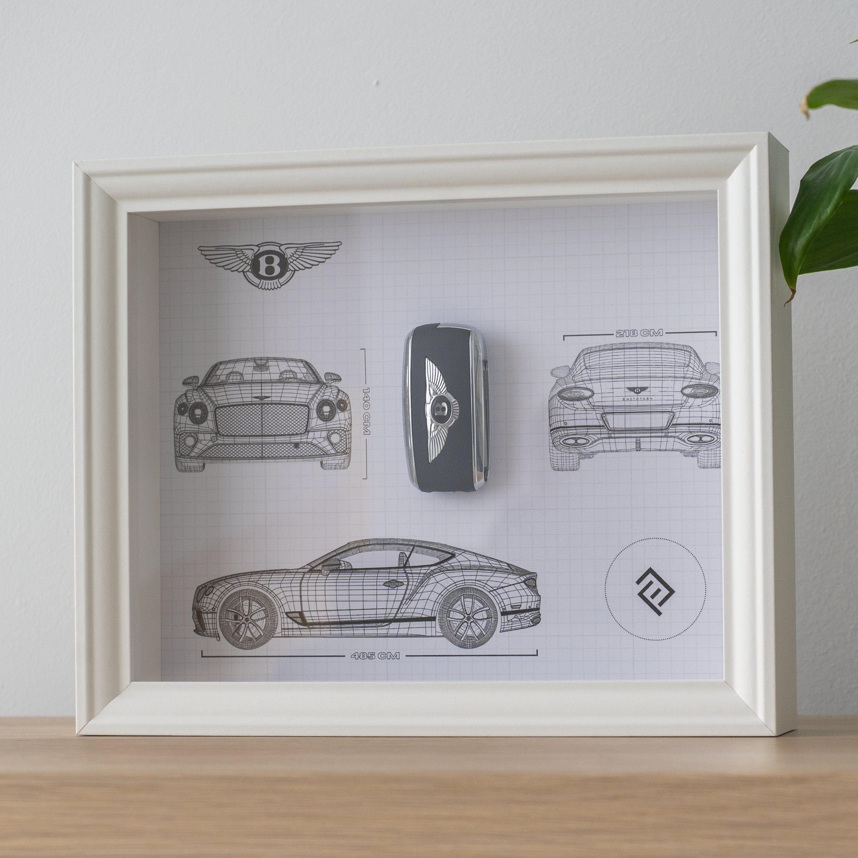 Bentley Continal Framed Key Decoration - Blueprint with NFC