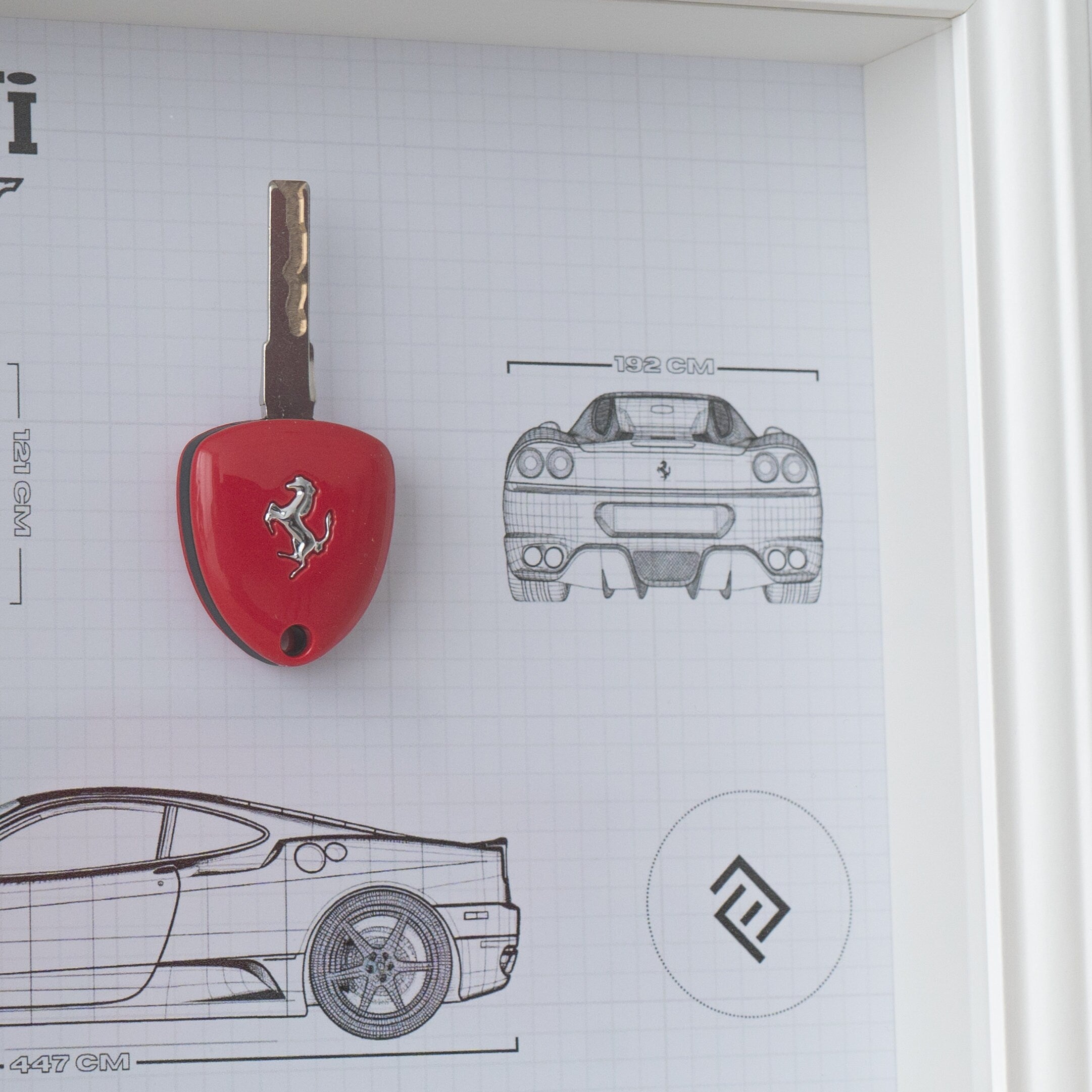 Décoration Ferrari 360 clé encadré - Blueprint avec NFC