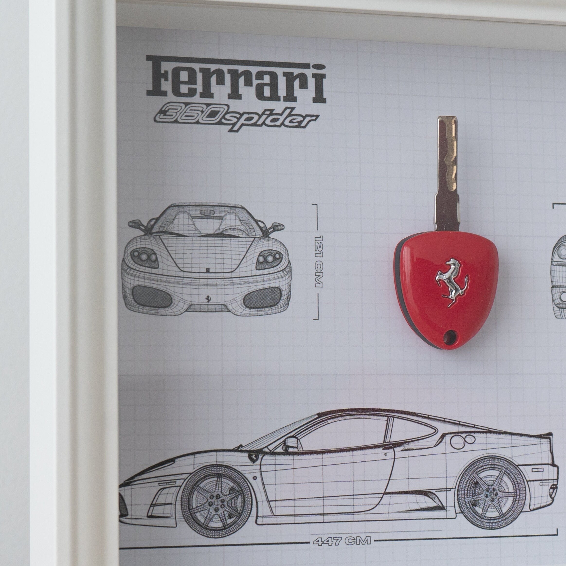 Décoration Ferrari 360 clé encadré - Blueprint avec NFC