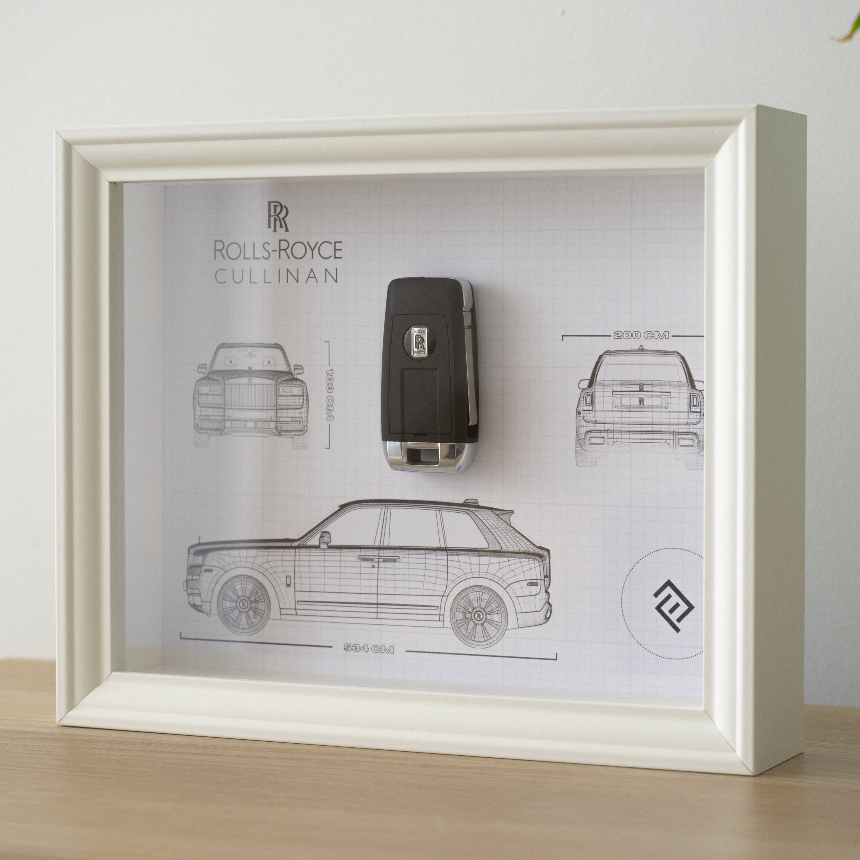 Clé Rolls Royce Encadrée Authentique - Blueprint avec NFC