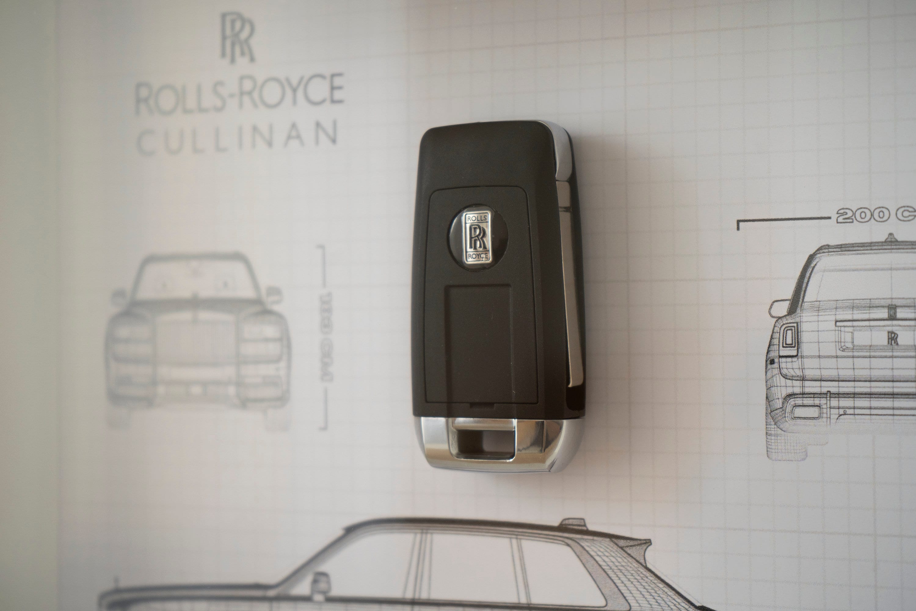 Clé Rolls Royce Encadrée Authentique - Blueprint avec NFC